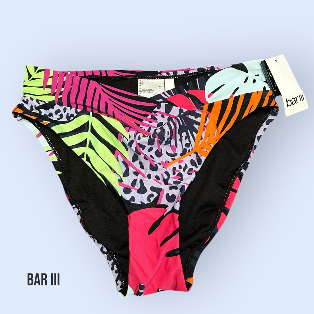 Tropical Print Bikini Bottom - Size Small